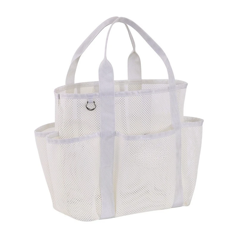 New Multi-pocket Mesh Beach Bag Large Capacity Fitness Sports Storage Bag Swimsuit Bag Portable Swimming