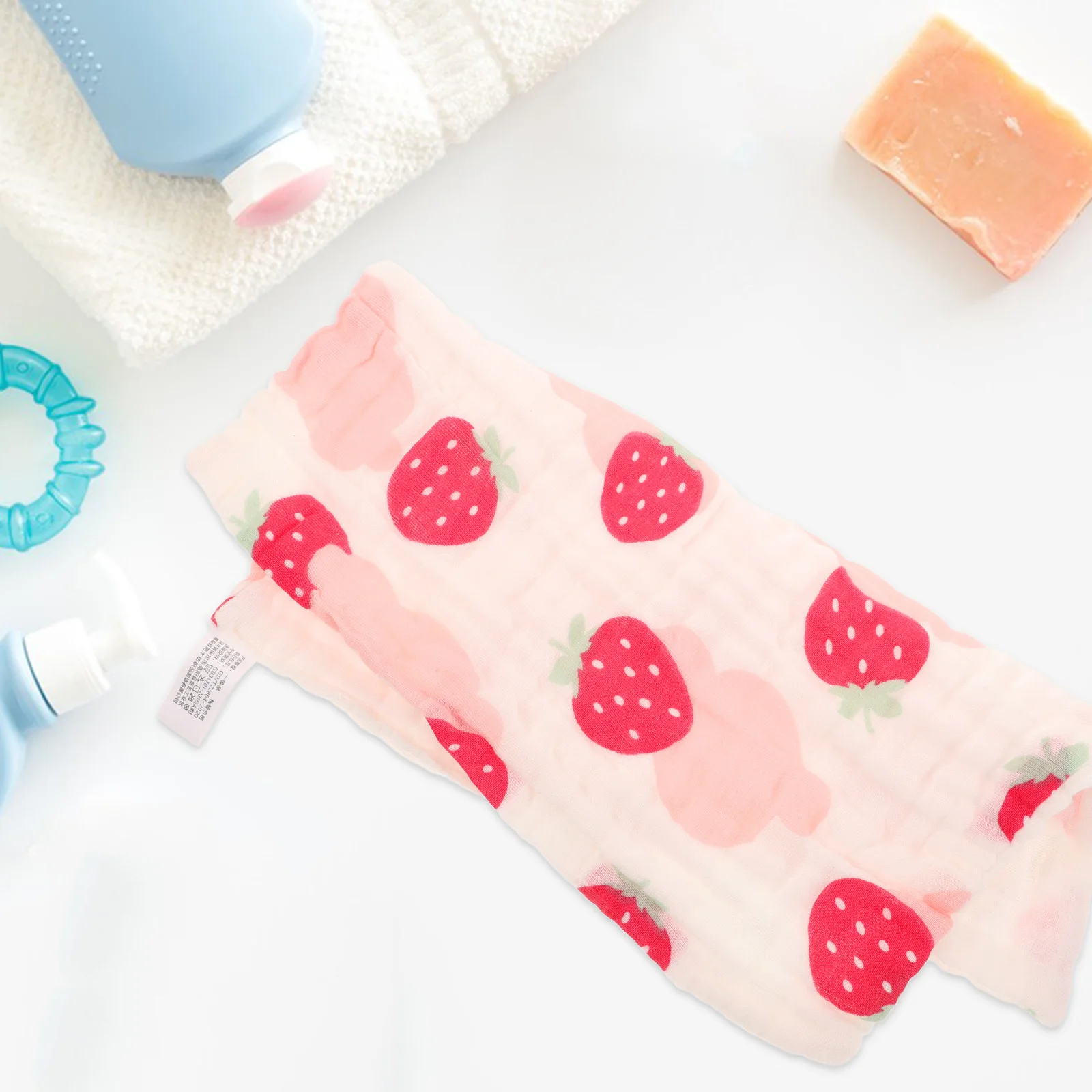 

Muslin Baby Drool Bibs 30X30 Cm Soft Absorbent Strawberry Print Newborn Bandana Bibs For Teething Washable Cotton Face