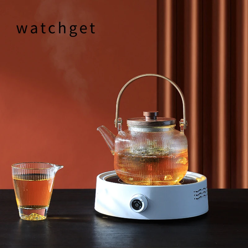 watchget 110V Electric Ceramic Tea Heater Set, Heat Resistant Health Teapot for Simmering & Brewing Tea