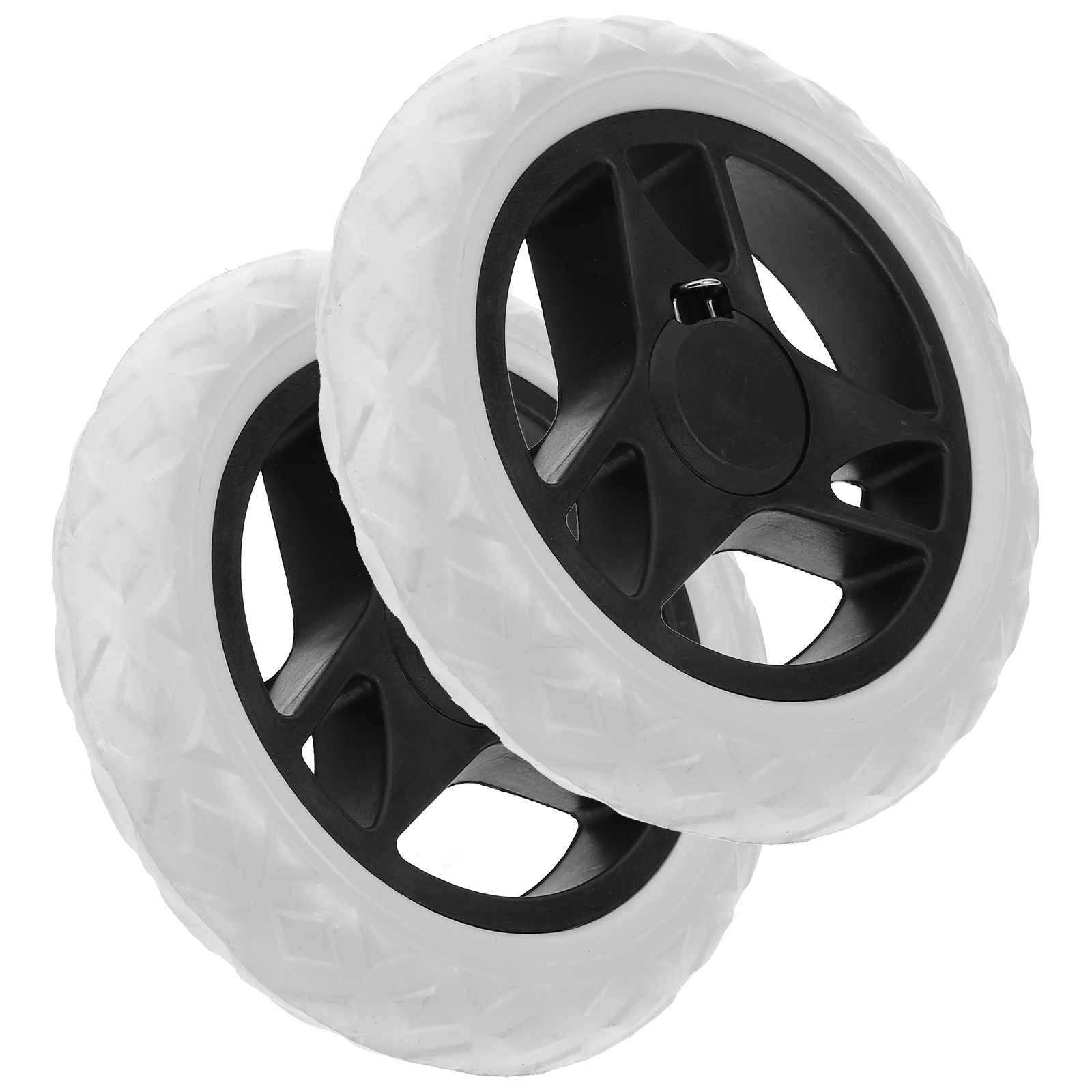 

2pcs Plastic Shopping Cart Wheels for Grocery Trolley Replacement Lightweight Folding Design Laundry Rolling Utility