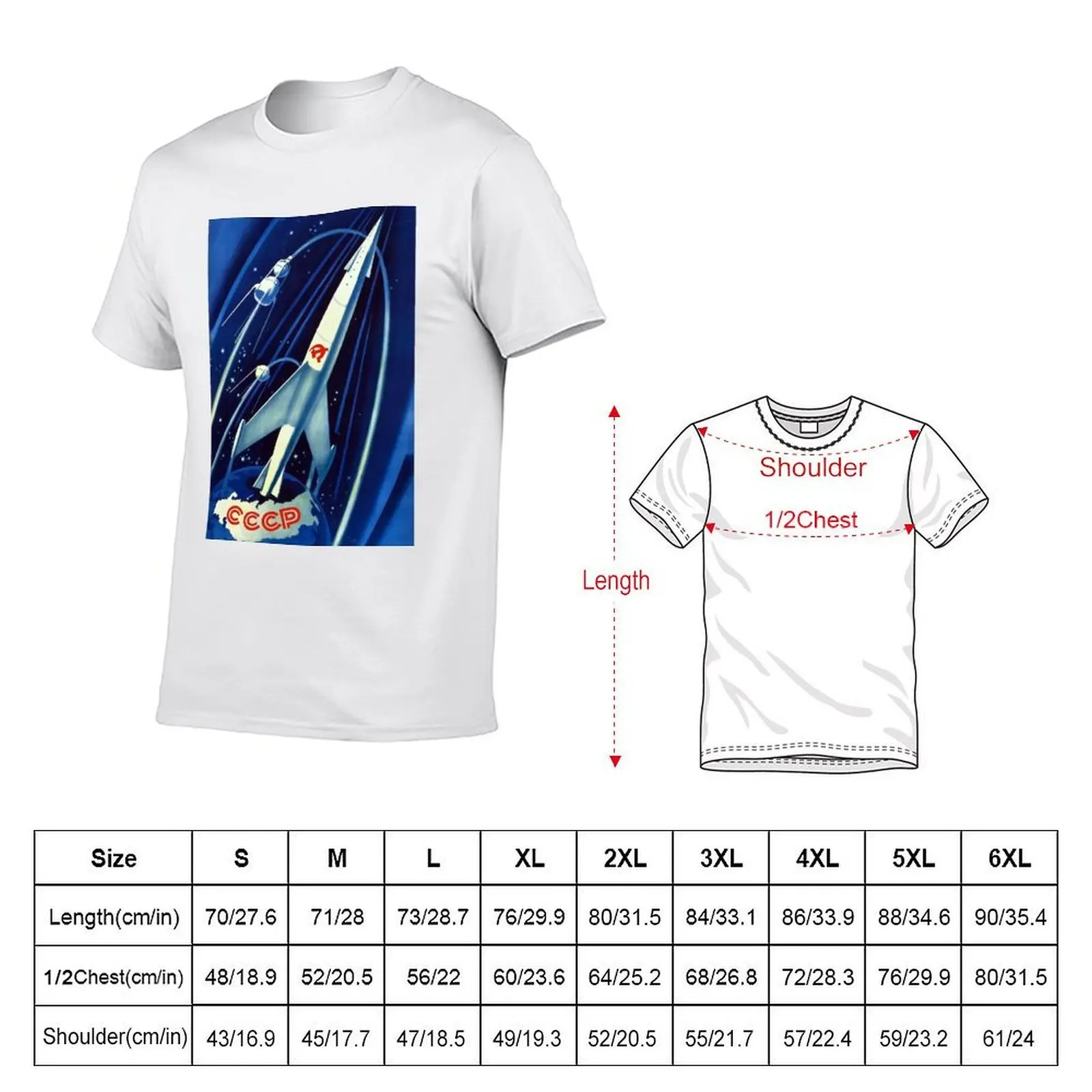CCCP Space Poster T-Shirt cheap stuff plus sizes heavy weight t shirts for men