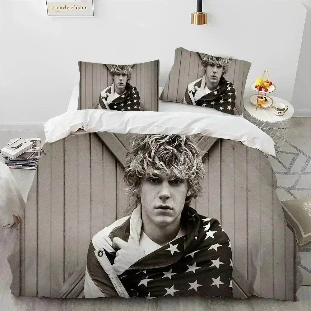 Cute Evan Peters Movie TV Actor Bedding Set Bedroom Soft Modern Bedspreads Comefortable Duvet Cover Quilt Cover And Pillowcase