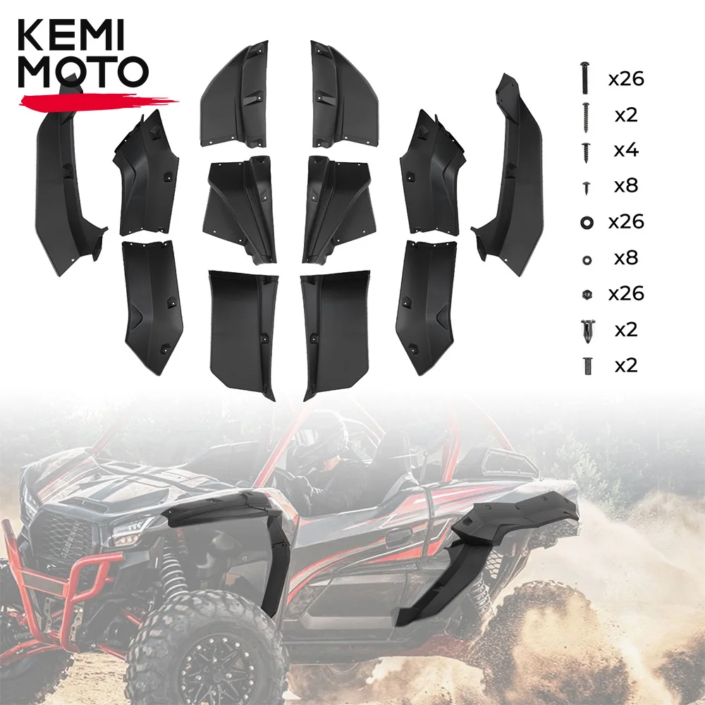 Teryx KRX 1000 UTV Compatible with Kawasaki Teryx KRX 1000 2020 2021 2022 2023 Front Rear Wide Fender Flare 99994-1324