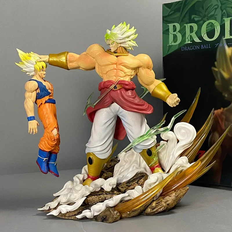 

20cm Dragon Ball Anime Broly Vs Super Saiyan Goku Figurine Gk Pvc Action Figures Statue Collection Model Doll Toy For Kids Gifts