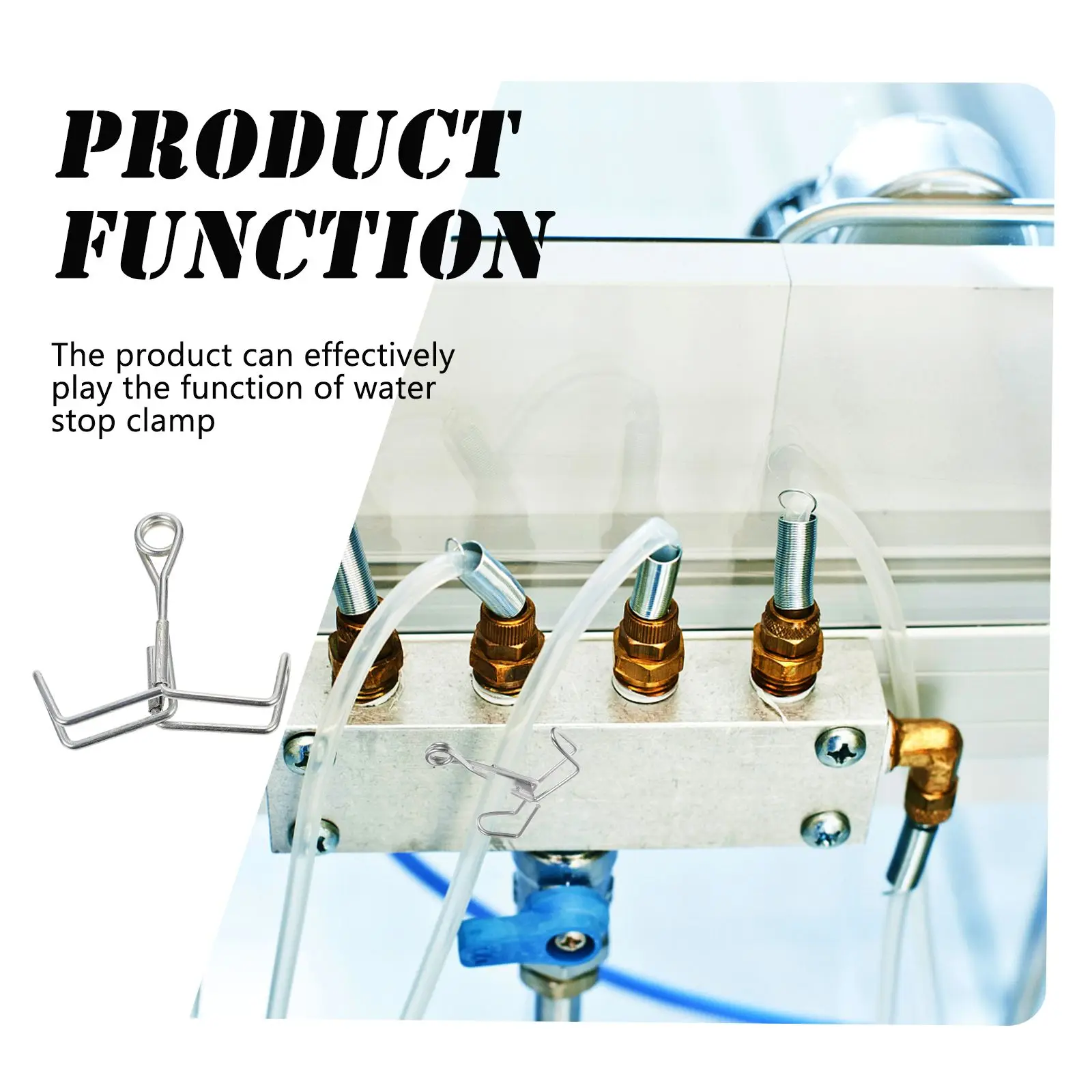 10 pcs Water Stop Clip for Control Hose Clamp Emulsion Tube Adjustable Carbon Steel Galvanized Lab Clamps Spring Metal