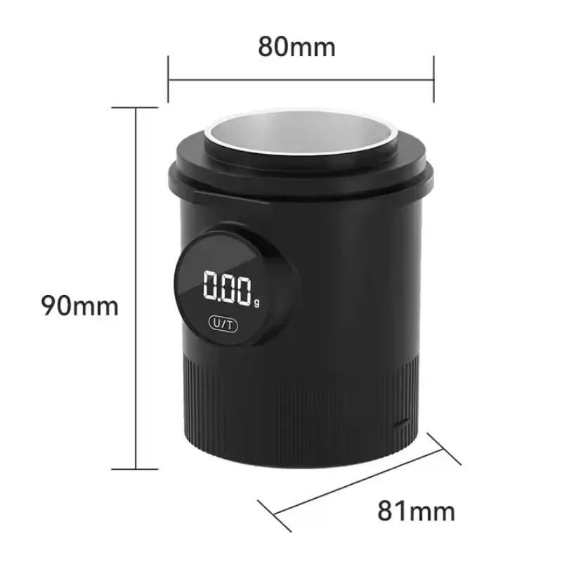 Coffee Scale Cup Electronic Powder Dosing Cup Fits 58mm Portafilters Rechargeable Espresso Scale with LED Display Kitchen Use