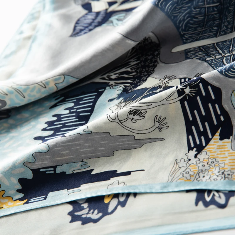 KOIJINSKY ใหม่ผ้าไหมหม่อน 88*88 ผู้หญิง Four Seasons ผ้าพันคอสีอ่อนผ้าพันคอผ้าไหม