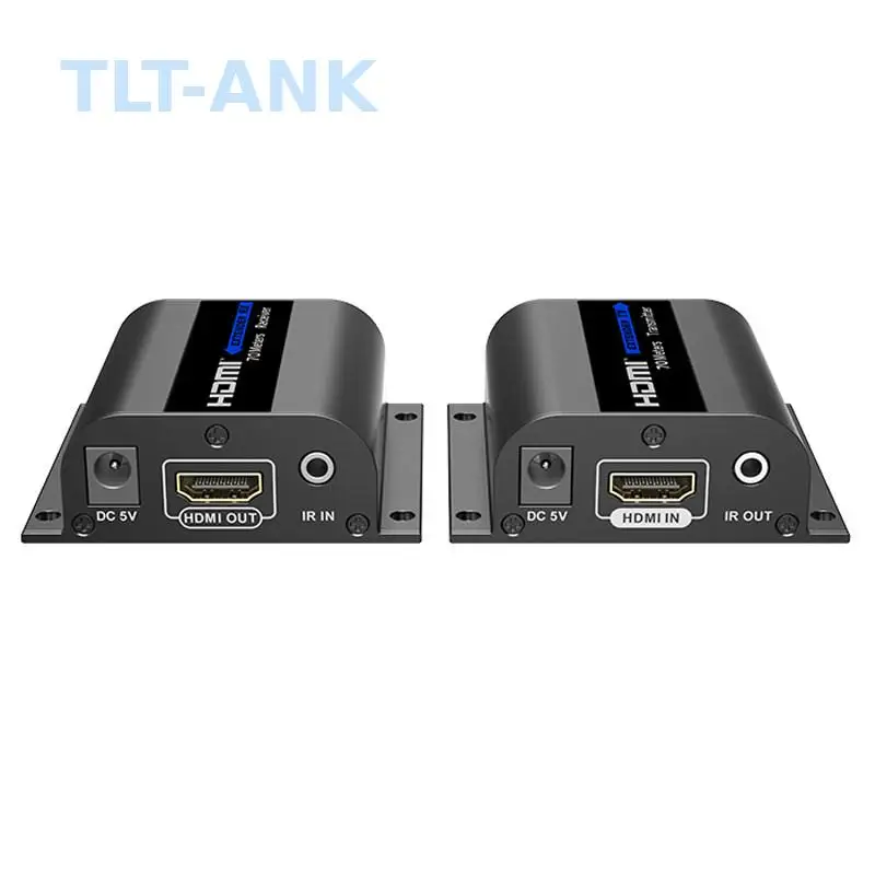 4K HDMI Extender Over Ethernet Cable, 70M Signal Amplifier Transmitter Receiver with IR Return Path