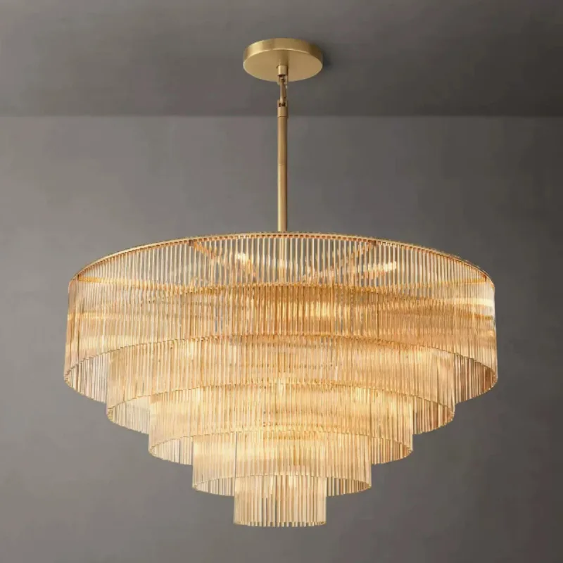 RH American light luxury chandelier export North American bedroom restaurant hotel lobby box duplex building multi-story round
