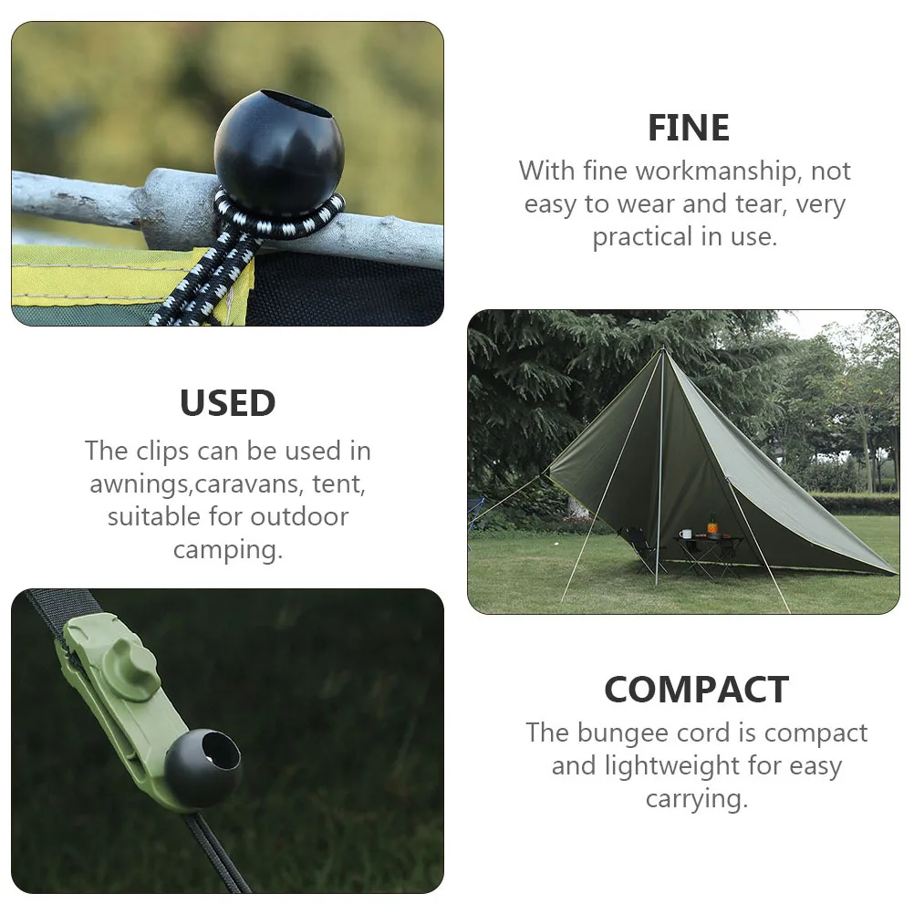 

12Pcs Outdoor Camping Tent Fixing Ball Clips Heavy Duty Nylon Plastic Binding Cords Rope Outdoor Camping Rope Fixing Ropes