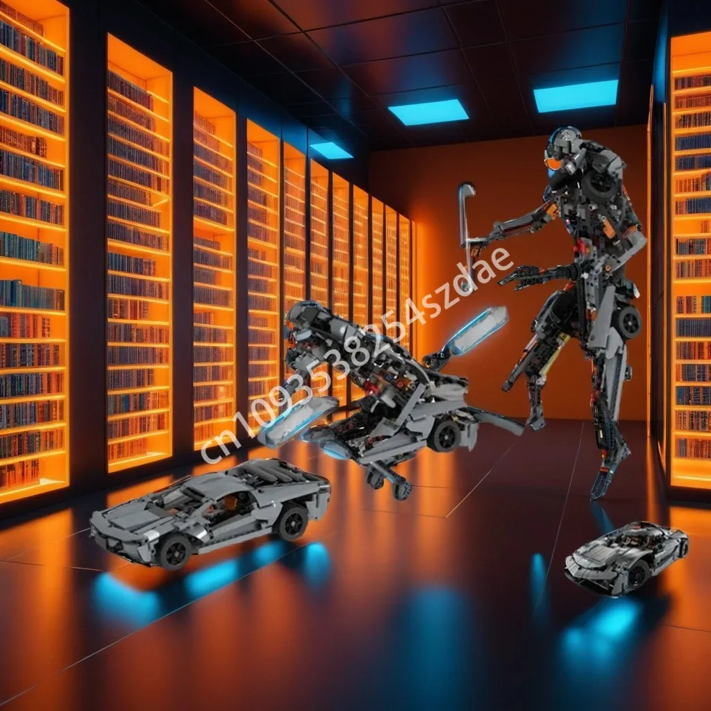 

734 шт. MOC трансформер Lamborghinieres Aventador Decepticones технические строительные блоки STEM образование Рождественская игрушка в подарок