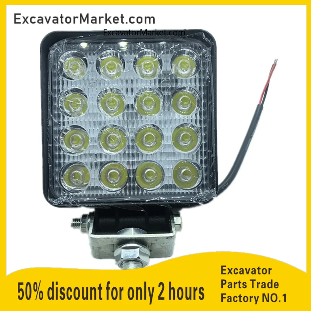 For CATERPILLAR CAT Excavator headlight LED light 24V Boom light super bright engineer lamp 24V Astigmatism 12V Excavator parts