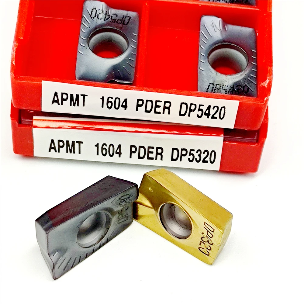 Inserti in metallo duro APMT1604 PDER DP5320 DP5420 Inserti indicizzabili Lame per fresa CNC per fresatura dell'acciaio APMT 1604 DP 5320 5420