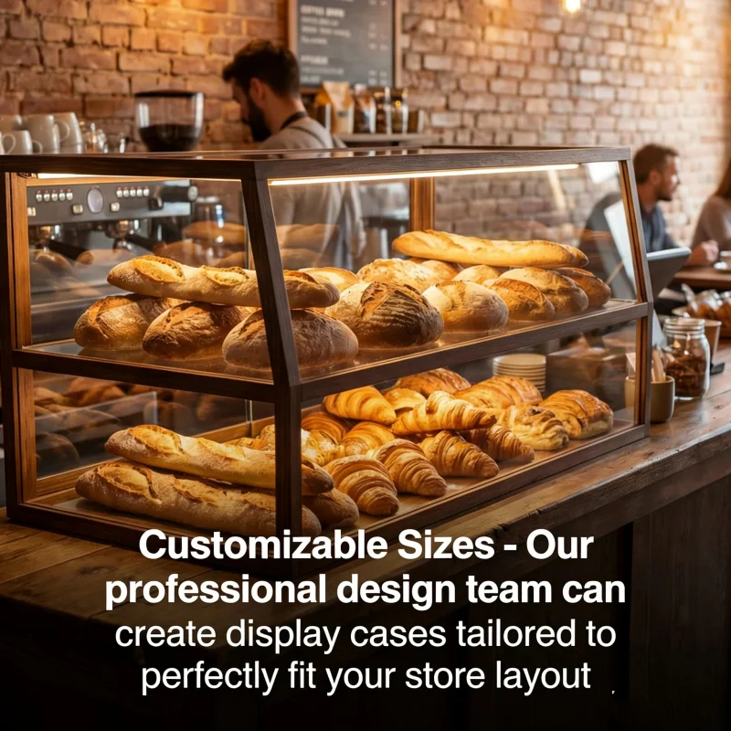 custom.Multi-Purpose Tabletop Display Cabinet LED Screen Painted Glass Metal Construction Custom Sizes Coffee Shops B