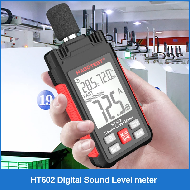 HT602 Decibel Meter 30-130dB Sound Level Meter with Backlit LCD Screen Handheld Professional Noise Audio Level dB Tester