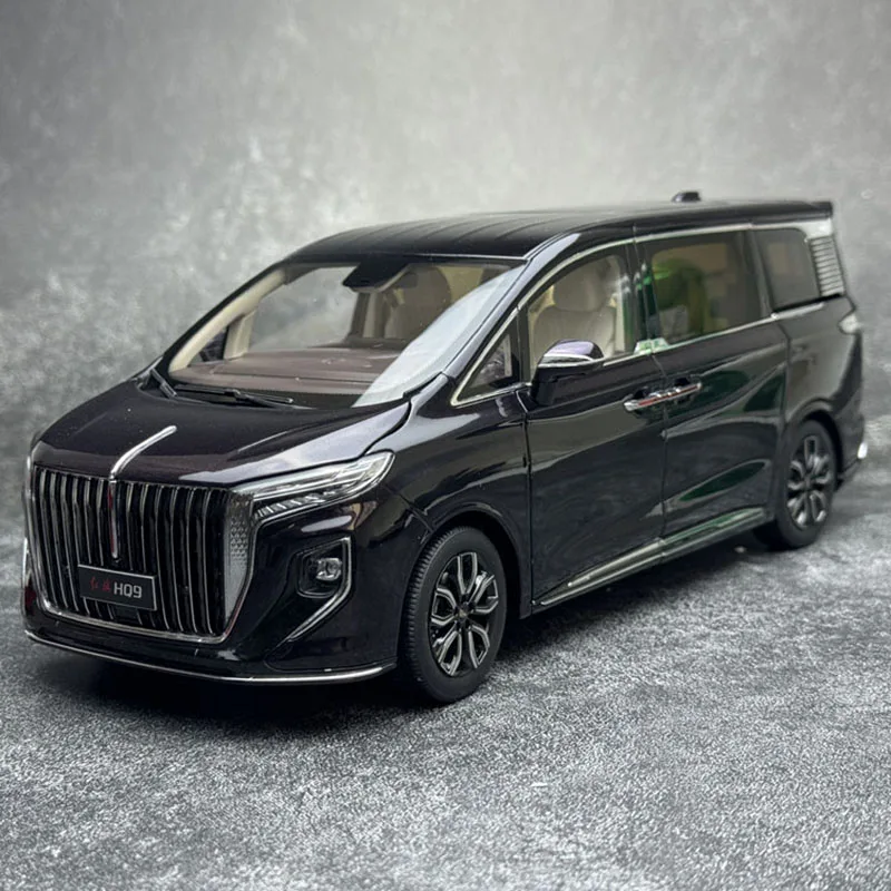 Red Flag HQ9 Alloy Car Model, MPV Collection Display, Tabletop Decoration, Micromodel Hongqi FAW, 1:18