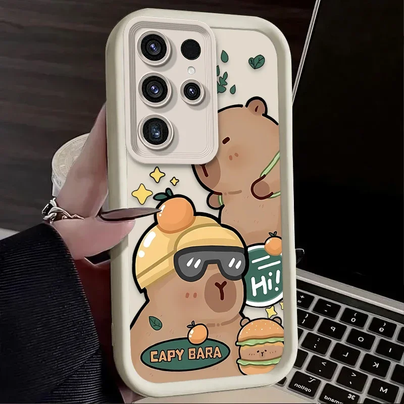 كول كابيبارا لينة قضية الهاتف لسامسونج غالاكسي S24 S25 S23 الترا S22 S21 زائد FE A36 A56 A26 A16 A06 A15 A25 A35 A55 5G غطاء #4