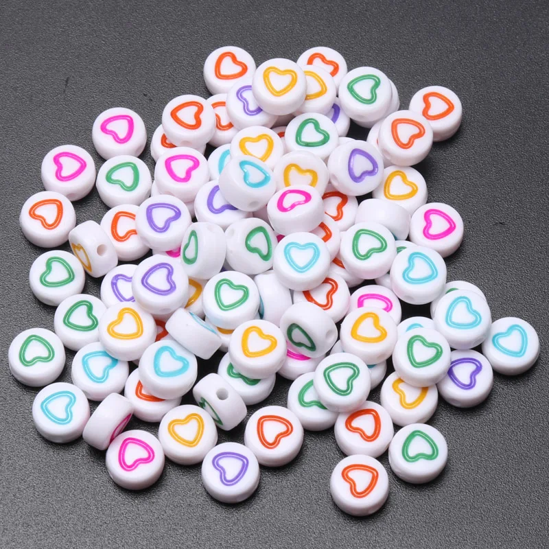 Mixed Color Letter Acrylic Beads Round Flat Alphabet Loose Spacer Beads For Jewelry Making Handmade Diy Bracelet Accessories