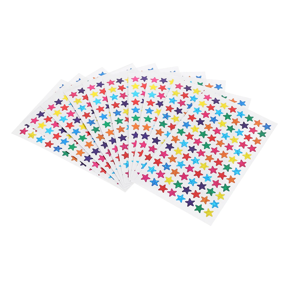 

2 Packs Pentagram Sticker Mini Star Stickers for Cheer Coated Paper Kindergarten Reward Student