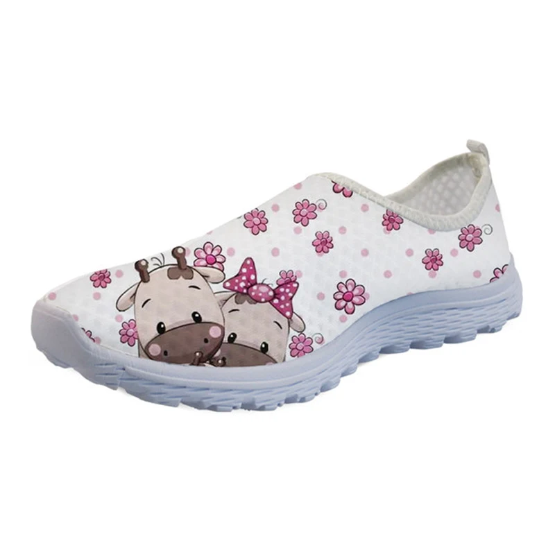 

Spring Summer Woman Flats Casual Shoes Cute Couple Cow Pattern Loafers Women Slip-on Flats Breathable Comfort Ladies Sneakers