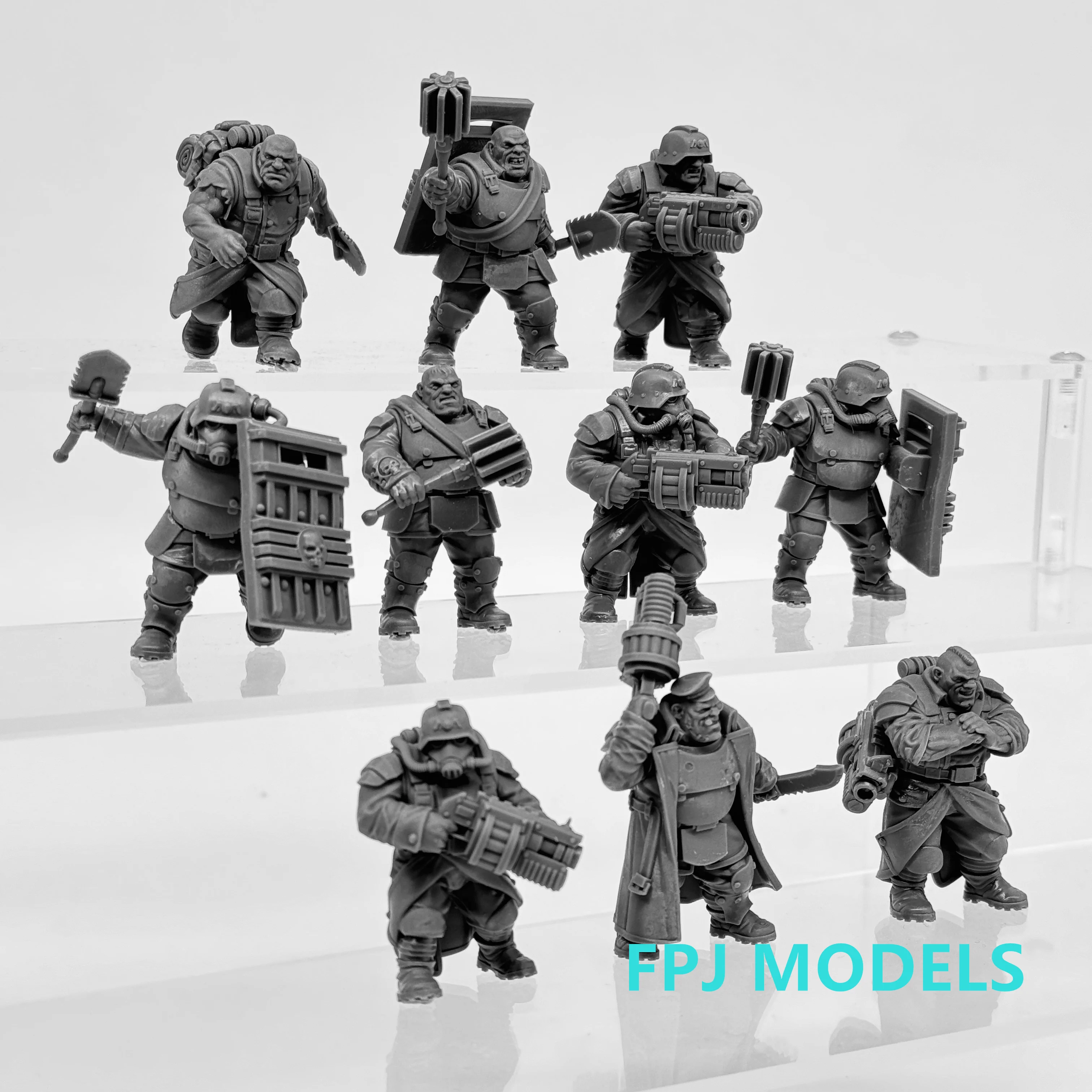 GRIM GUARD MUTANTS Resin Model Kit Miniature Tabletop War Gaming 10 Unpainted Soldier Figurines for RPG