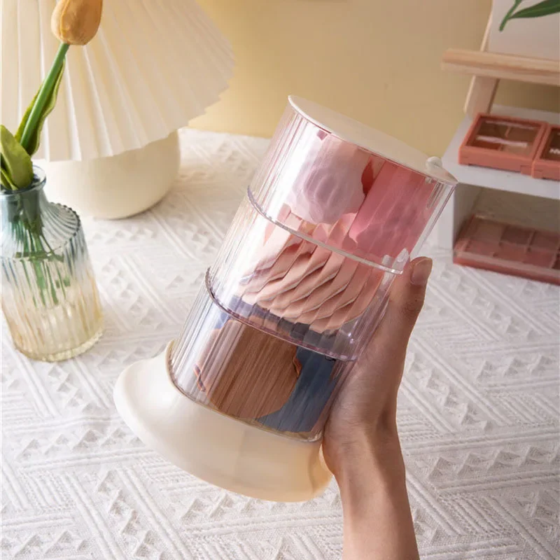 Makeup Brush Storage Box, Transparent Acrylic Multi-layer Storage Box, Suitable for Dressing Table Rotatable Desktop Storage Box