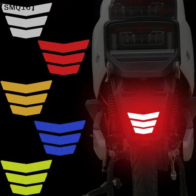 3pcs/set Motorcycle Stickers Tail  Bumper Decal Adhesive Tape Reflective Warning Trapezoidal Arrow For Car Truck Bike【SMQ】