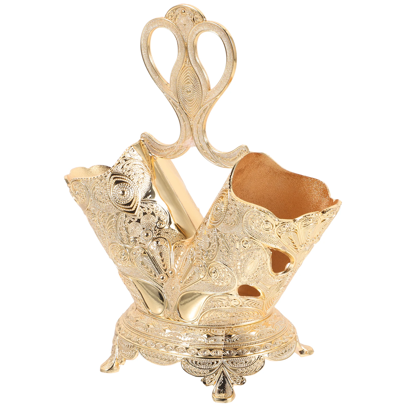 

Utensil Holder Golden Zinc Alloy Kitchen Utensils Organizer Home Kitchenware Countertop Silverware Organizer