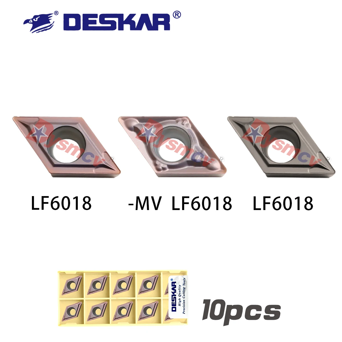 

DCMT070204 DCMT1T304 LF6018 DESKAR 100% оригинальный ромбовидный токарный станок с ЧПУ, обработка лезвий, расточная нержавеющая сталь, тип канавки MV