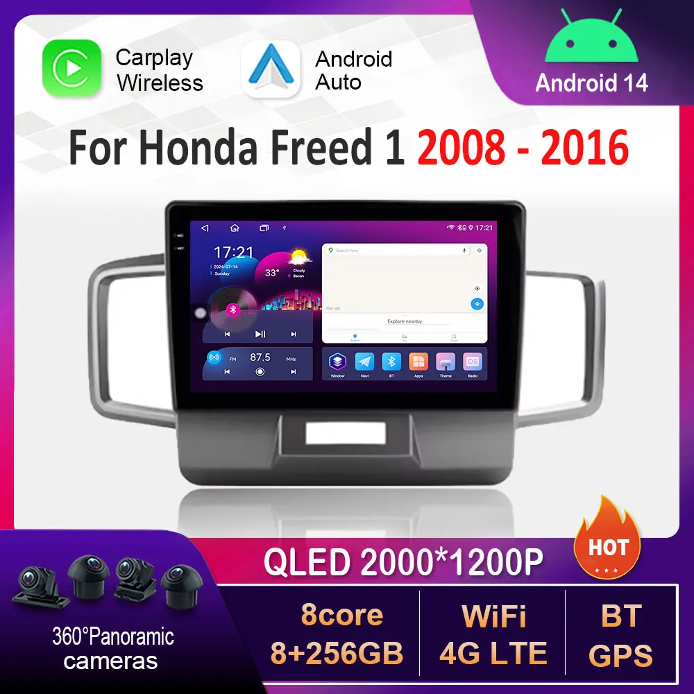 

for Honda Freed 1 2008 - 2016 Android 14 GPS Navi Car Video Multimedia Player WiFi Bluetooth DSP Stereo HD Screen Auto Tools