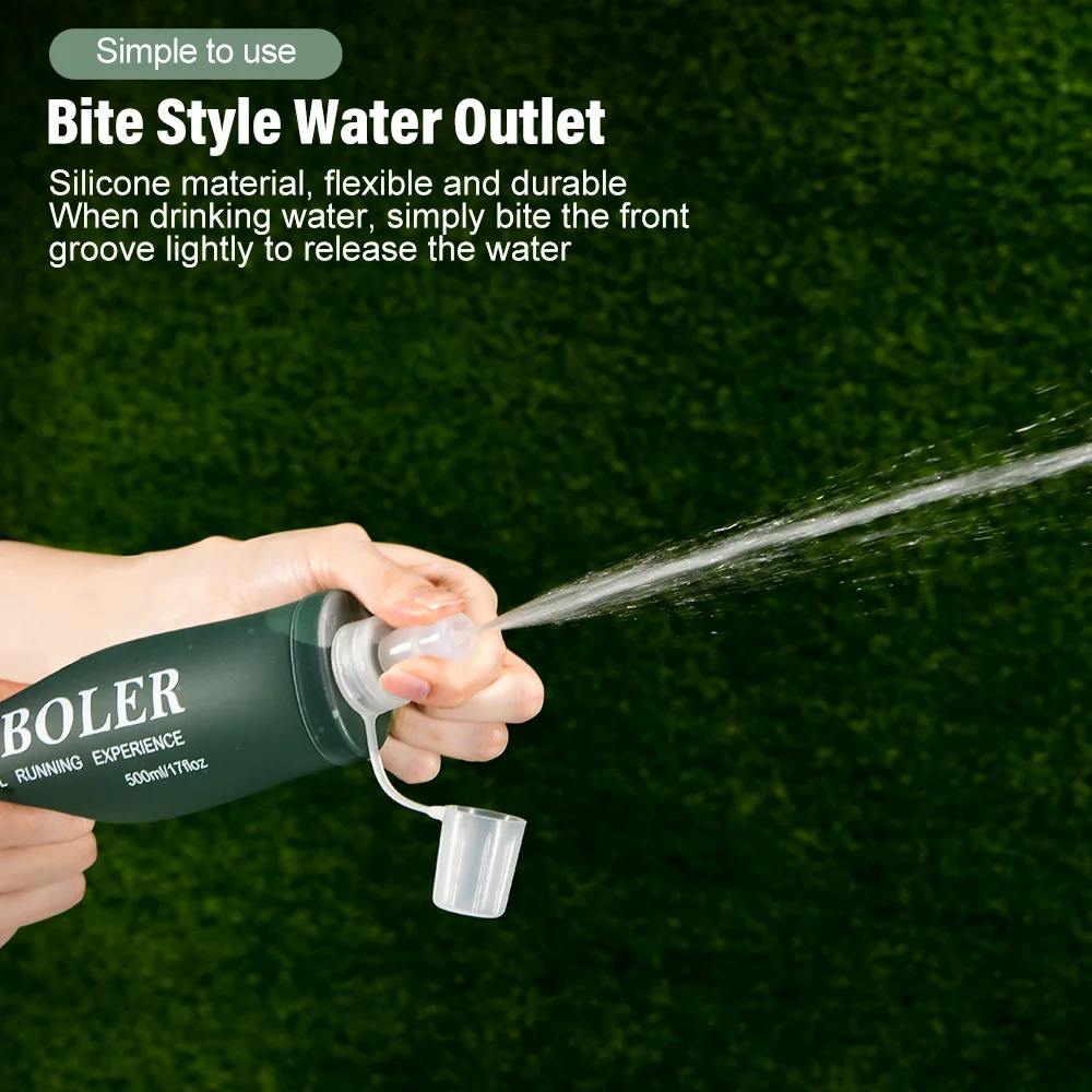 NEWBOLER 150/250/300/500 ml Wasserflasche, TPU, faltbar, weiche Flasche, Outdoor-Sport, Laufen, Camping, Wandern, Reisen, tragbare Wasserflasche – Detail 2