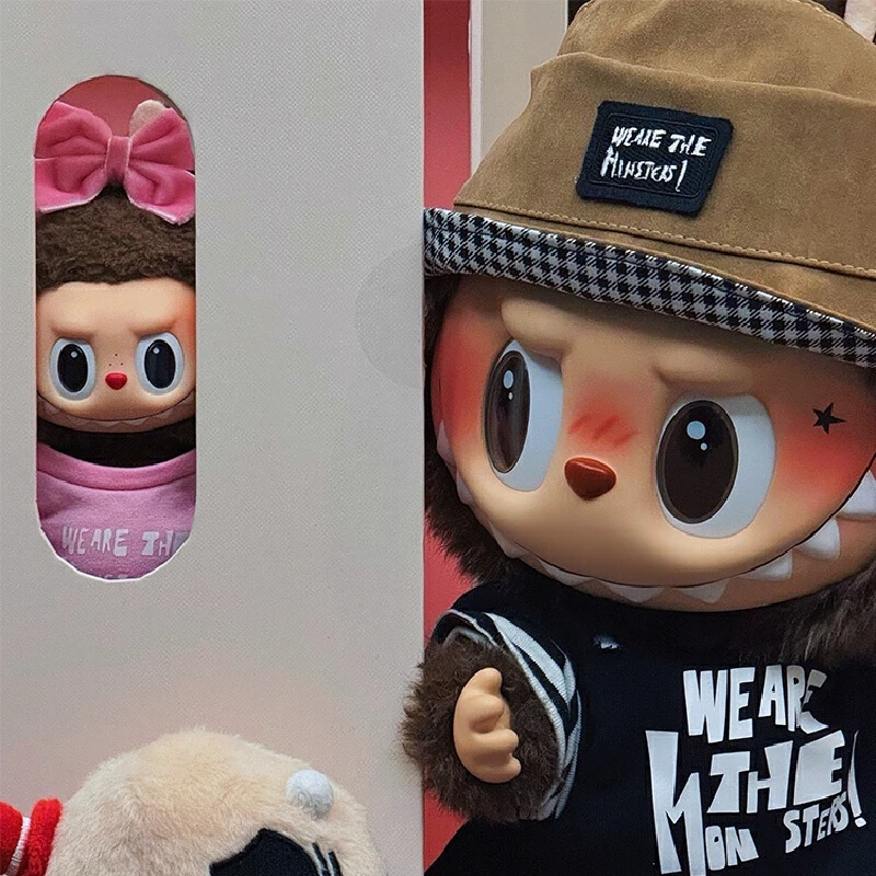 ل Labubu الفينيل ملابس الطفل 17 سنتيمتر قلادة الجلوس سلسلة حفلة سلسلة الأصلي عيد الحب نفس النمط مجموعة طفل كبير #5