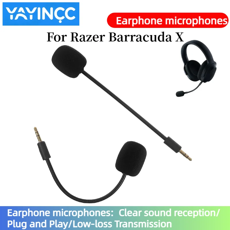 

YAYINCC Replacement Gaming Mics 3.5mm Game Microphone For Razer Barracuda X headset Clear sound reception / plug and play MIC