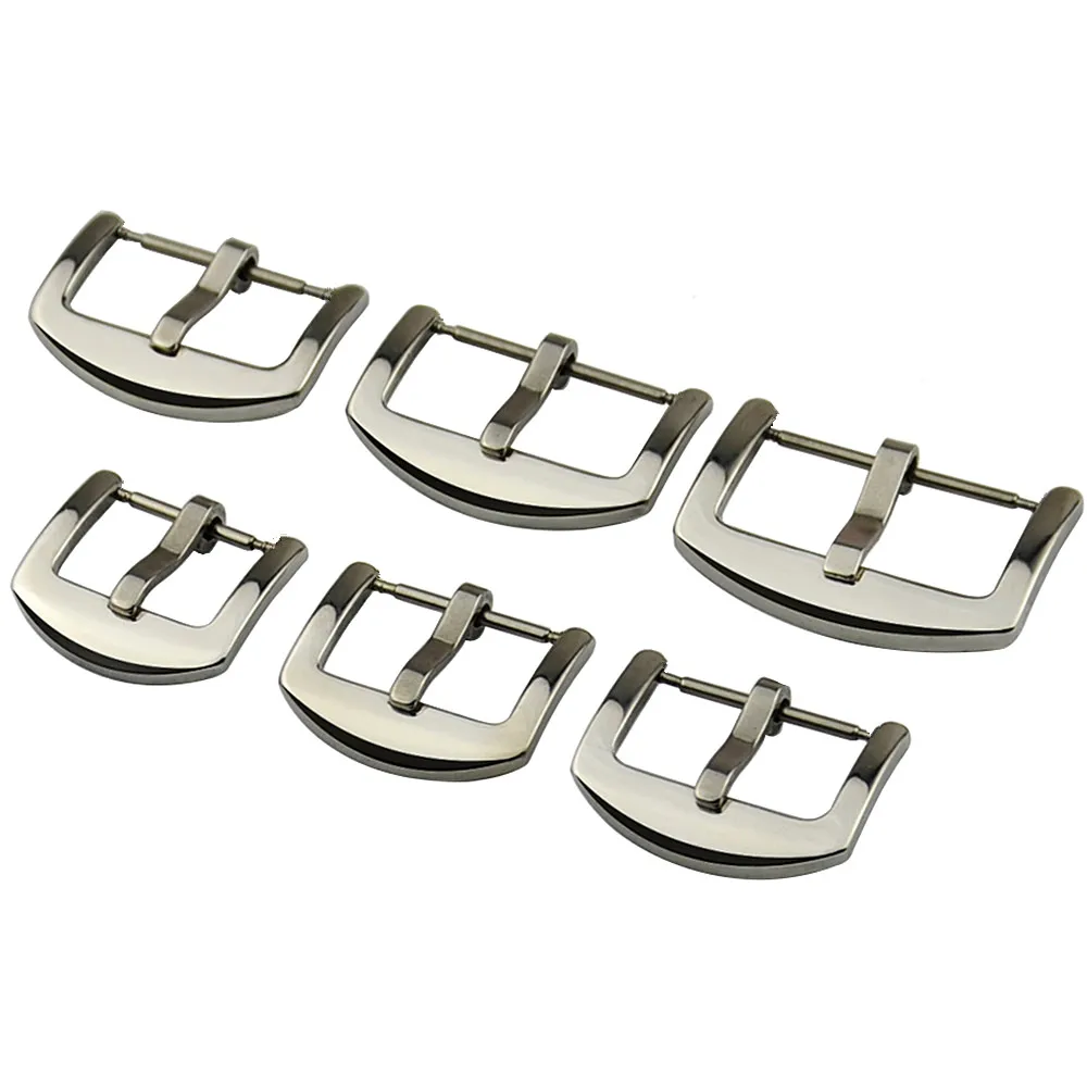 Polished Brushed Stainless Steel Watch Buckle 16mm 18mm 20mm 22mm 24mm 26mm Watch Band Strap Universal Silver Metal Watch Clasp