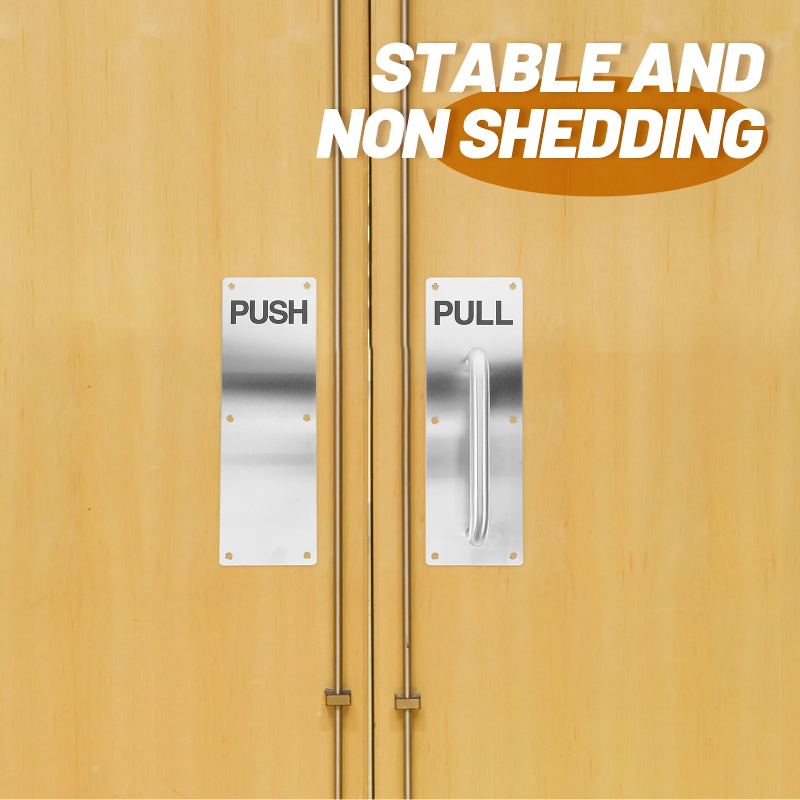Stainless Steel Door Push Pull Plate Heavy Duty Commercial Grade Fire Rated Door Handle for Interior Exterior Warehouse Doors