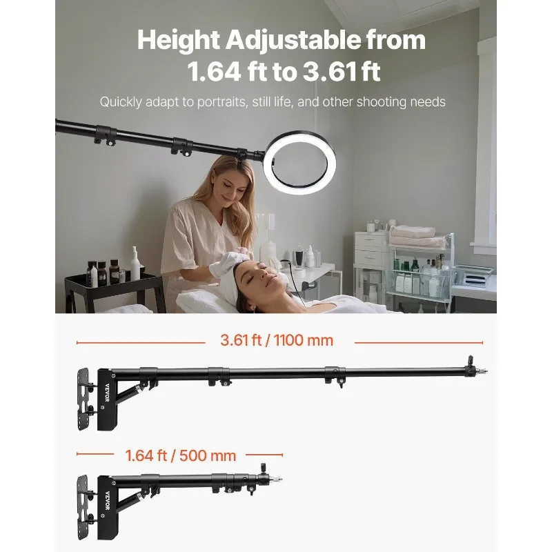 Настенное крепление с треугольной стрелой, подставка для светильника, поддержка кольцевого светильника 39,37 дюйма/100 см