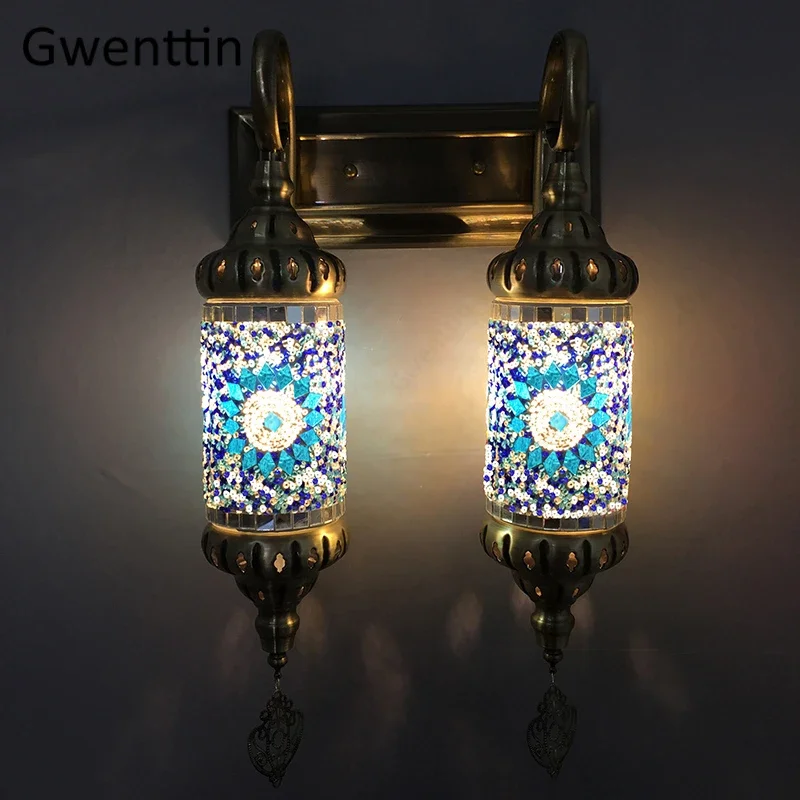 

Mosaic Wall Lamp Sconces Bedroom Living Room Decor Lighting Fixture Loft Vintage Home Decor Luminaire Bathroom Wall Mirror Light