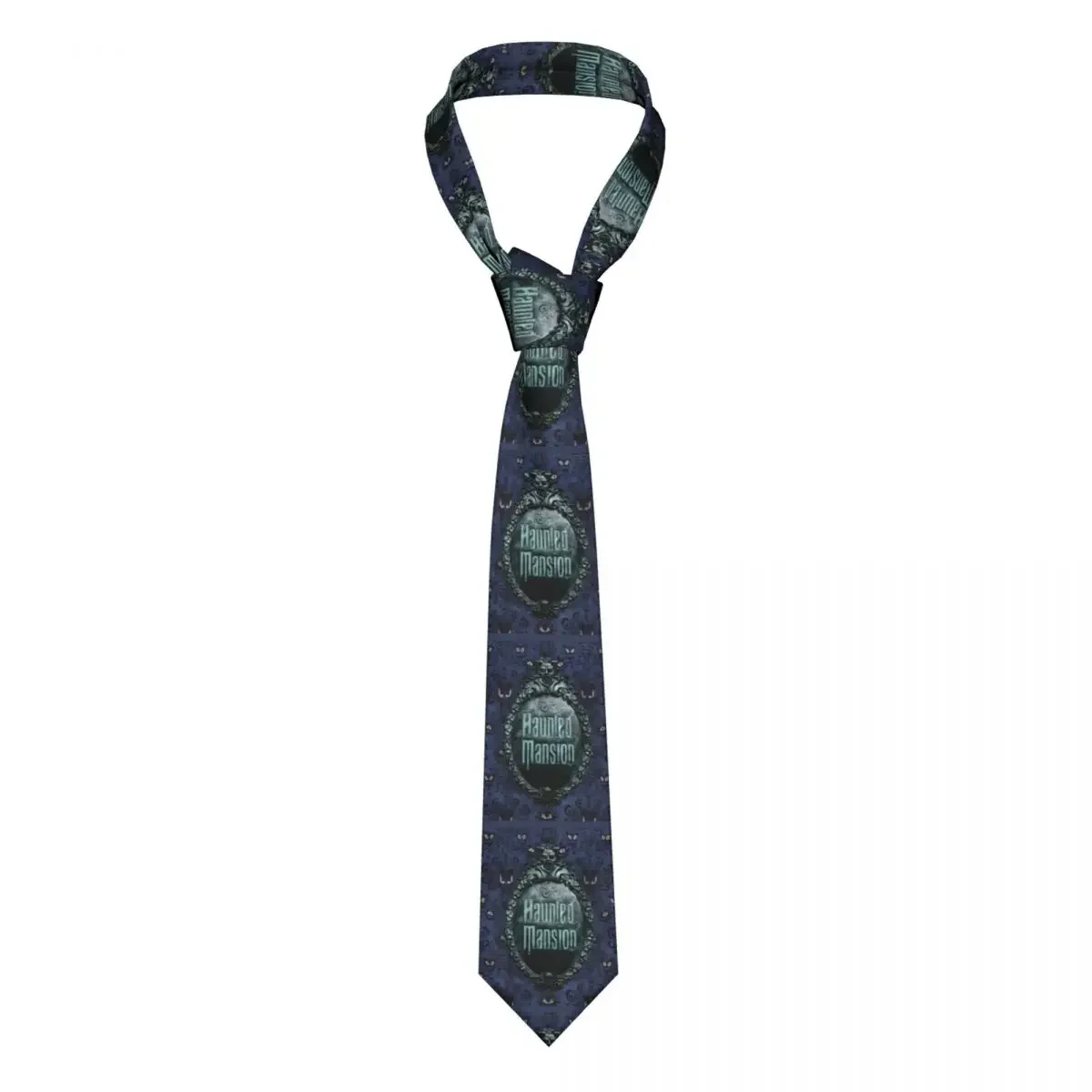 Personalized Haunted Mansion Logo Tie Men Classic Halloween Grimace Ghosts Silk Business Necktie