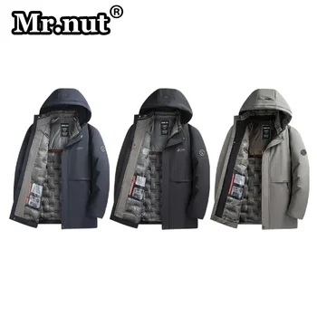 Mr.nut 바람막이 가을 겨울 아웃도어 재킷, 남성 패션 후드 따뜻한 코튼 패딩 재킷, 열 세련된 캠핑 남성 오버코트
