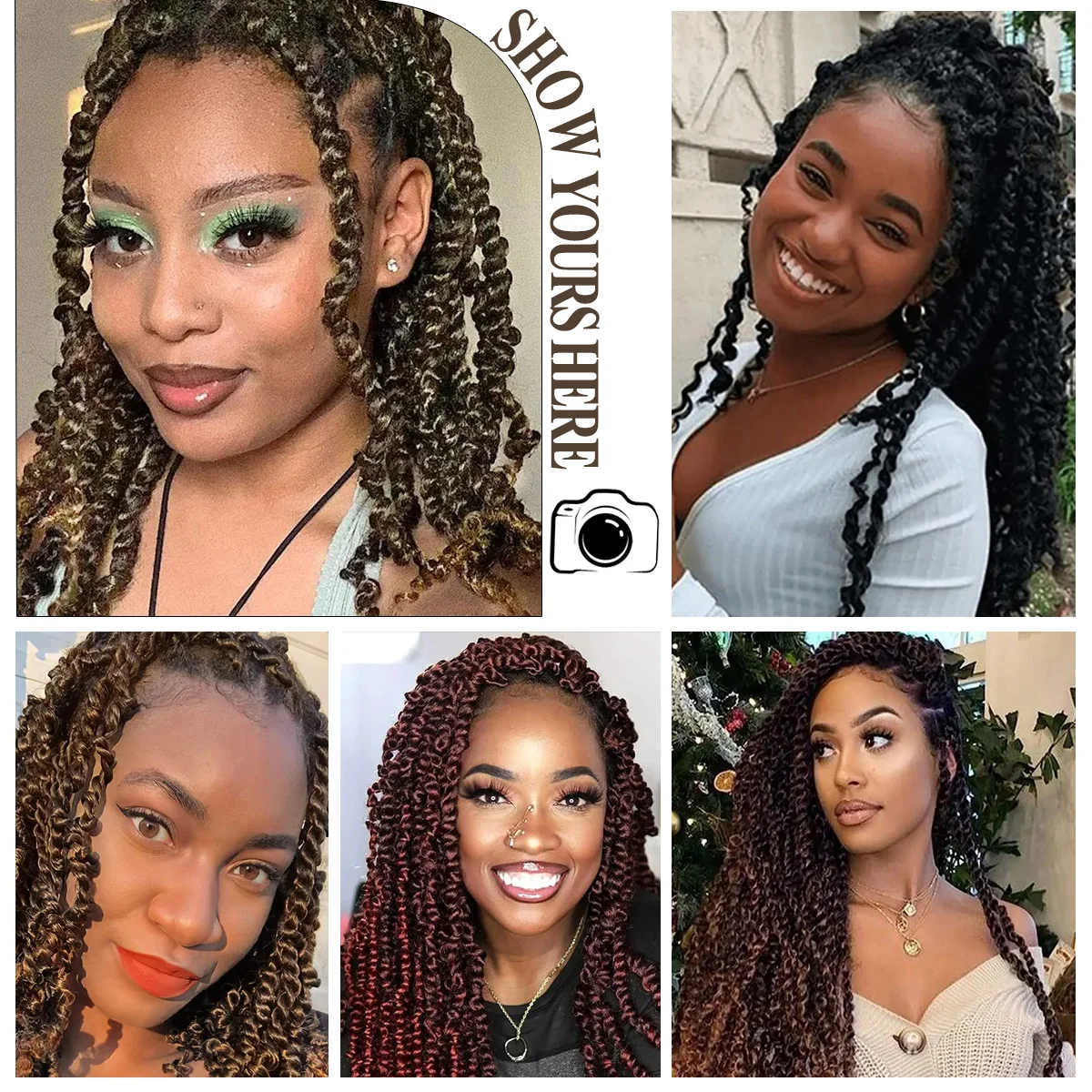 Волосы Passion Twist, предварительно скрученные волосы Ombre Passion Twist, вязанные крючком, 8 упаковок, предварительно закрученные волосы Passion Twist для женщин, девочек и детей