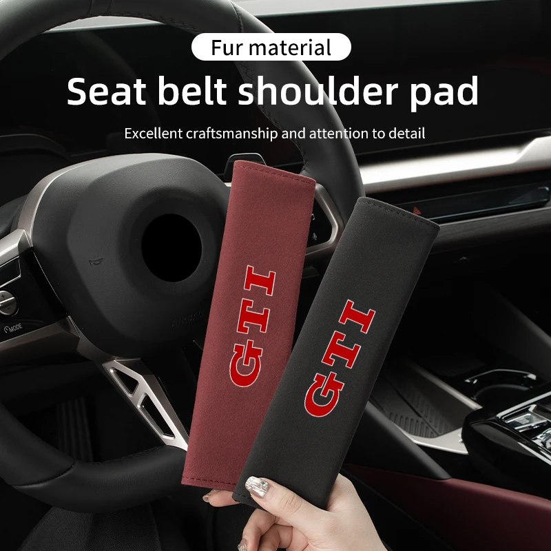 Car Seatbelt Shoulder Pad Auto Seat Belt Protective Padding Cover For Volkswagen VW Golf 4 6 7 GTI Tiguan Passat B5 B6 B7 Jetta