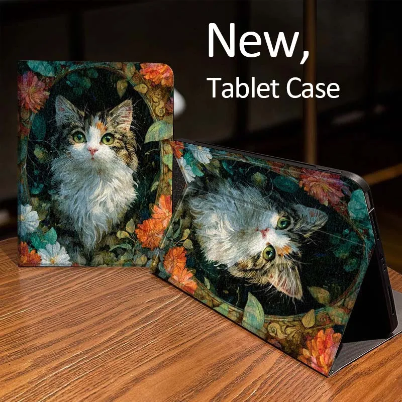 

Flower Cat Retro Kitten For Samsung Galaxy Tab A A7 A8 A9 A11 S6 S11 10.1 10.4 10.5 Inch Lite Plus Cover Tablet Case