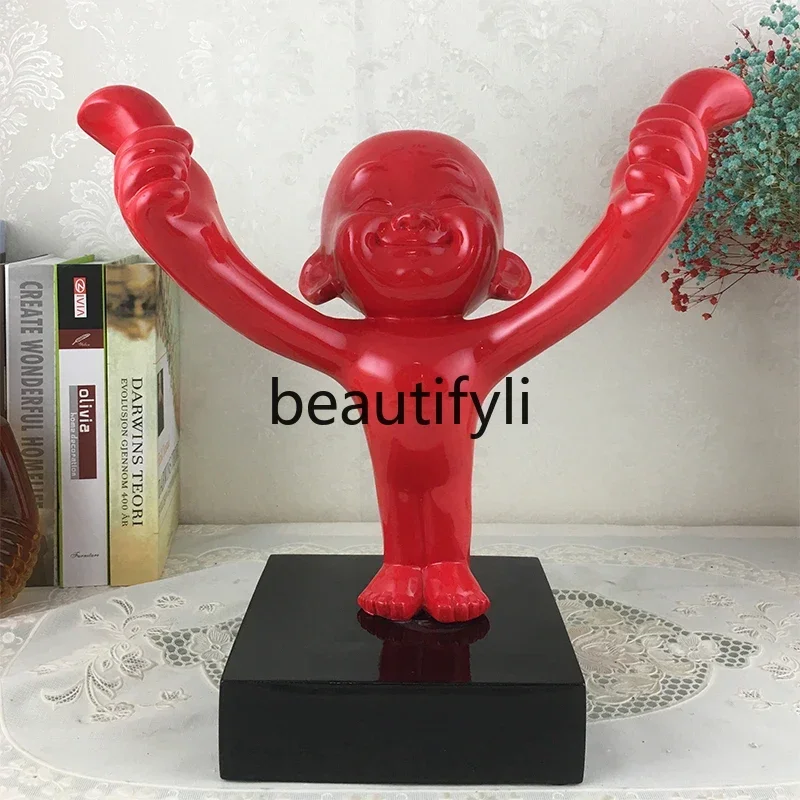 

ls 27Floor-to-ceiling ornaments Welcome creative character sculpture Living room Front desk Cashier entrance decoration gifts