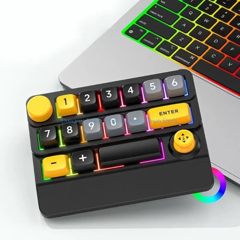 HX6A 15Keys Gaming Keypad with Joystick Keycap Wireless Mechanical Keyboard