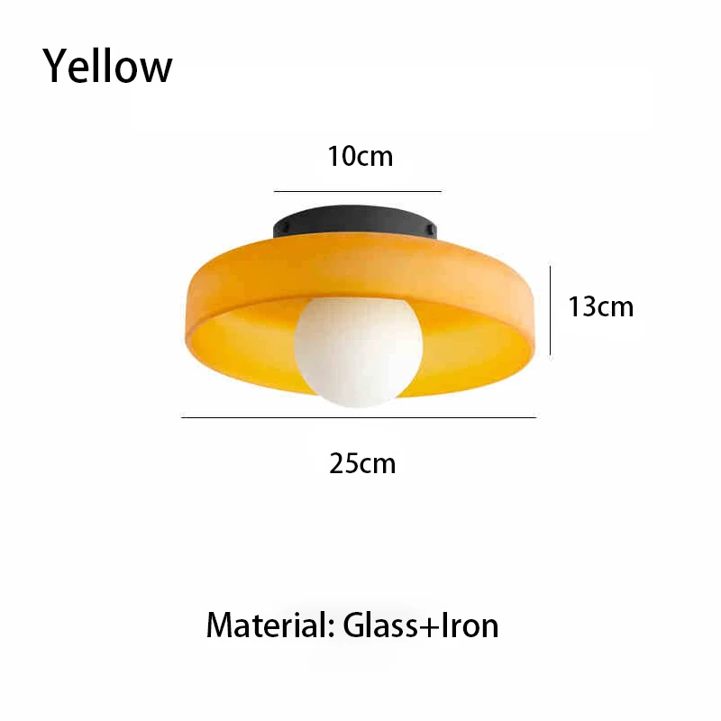 Modernvintage Glazen Plafondlamp Gang Gang Balkon Keuken Hal Licht Slaapkamer Plafondlamp Multi-Gekleurd Glas