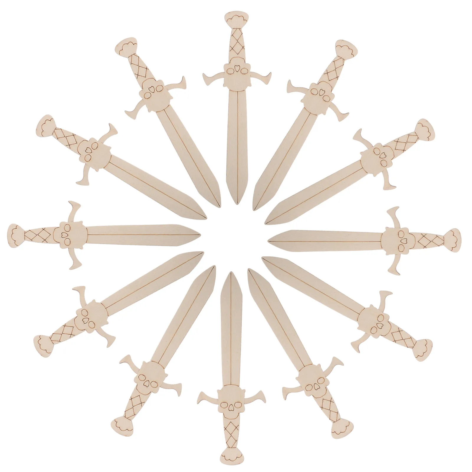 

20 шт. деревянных заготовок для творчества, натуральные, неокрашенные, в пиратской тематике, для детских поделок, росписи, рукоделия, подвесок