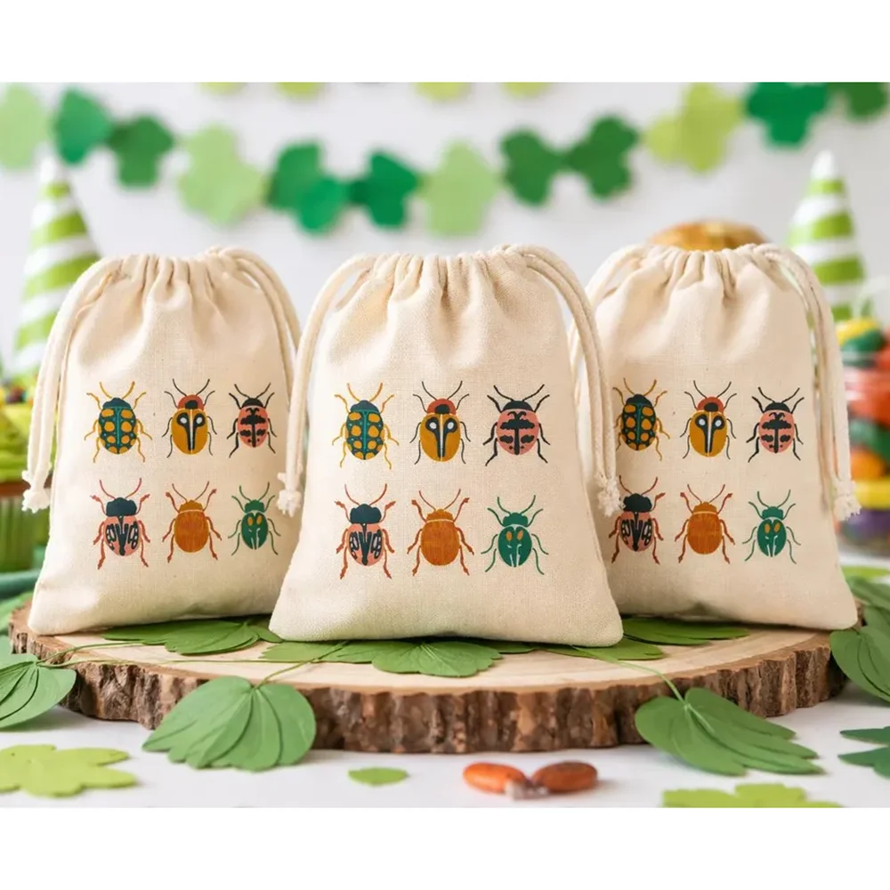 3/12 Pcs Bug Themed Birthday Party Favor Bags Kids Candy Cookie Bag Baby Shower Welcome Gift for Guests Childrens Birthday Decor view 4