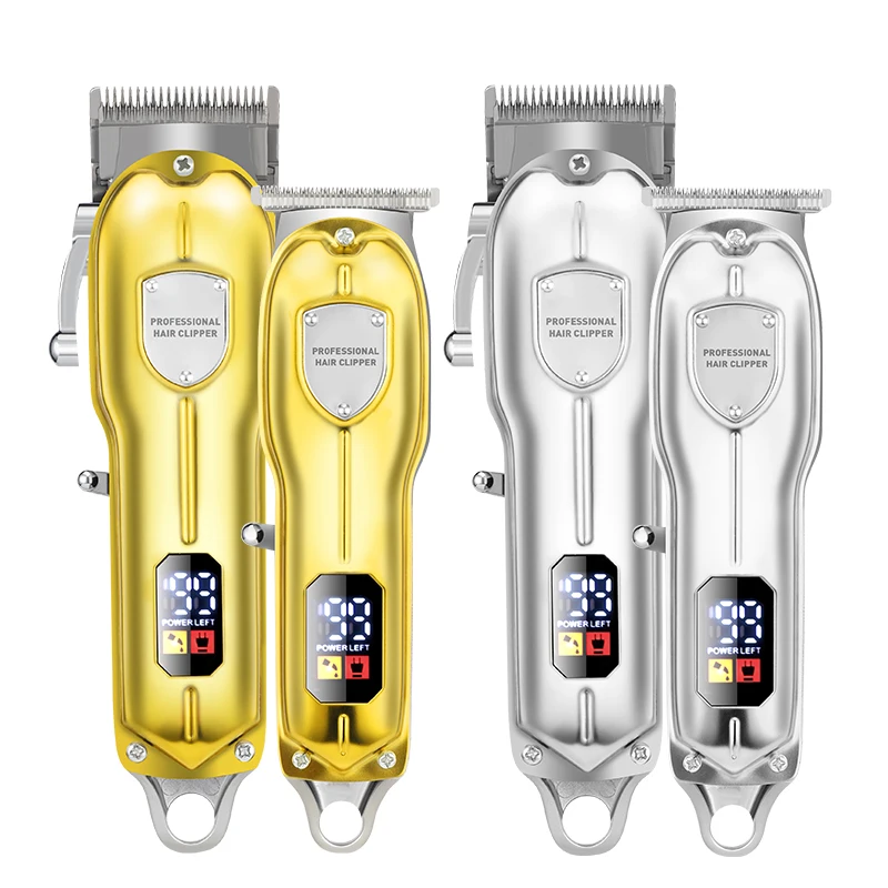 New hair clipper liquid crystal full metal set electric clipper multi-accessory storage package electric fader