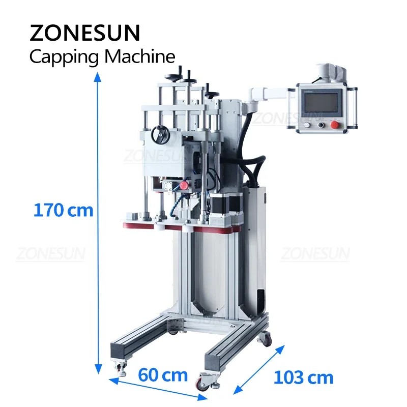 ZONESUN Automatic Capping Machine Screw Cap Top Cover Sealer Juice Liquid Shampoo Bottle for Capping Production Line ZS-XG20A