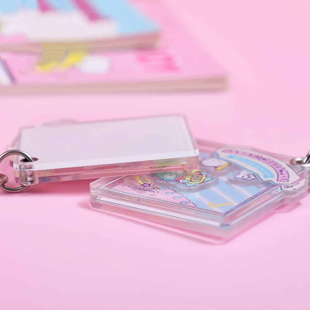 Fashion Sanrio Acrylic Shaker Keychain Pendant Star Shape Carabiner Durable Scratch-Resistant Decorative Bag Pencil Pouch